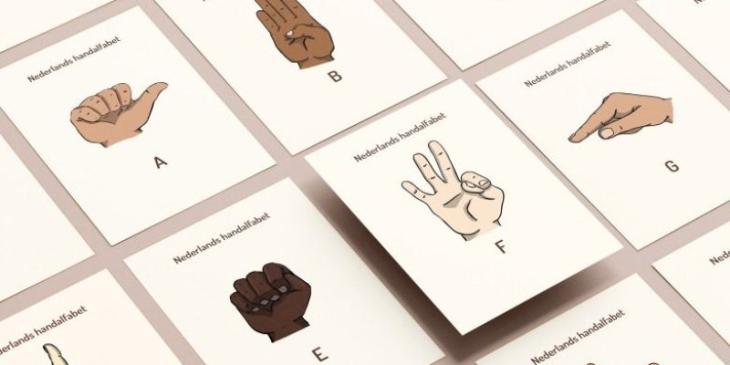 Handalfabet ansichtkaarten van Geef Het Door!