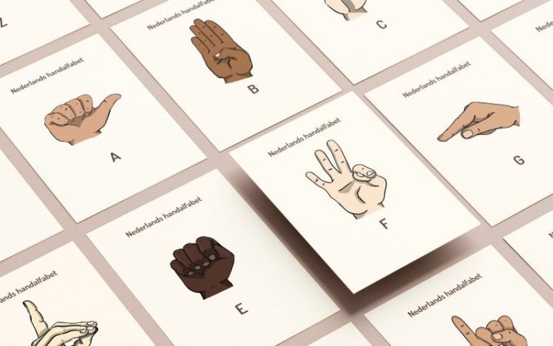 Handalfabet ansichtkaarten van Geef Het Door!